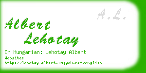 albert lehotay business card